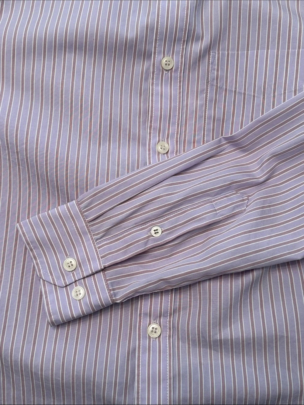 Banana Republic Lavender and White Striped Casual Shirt - Medium